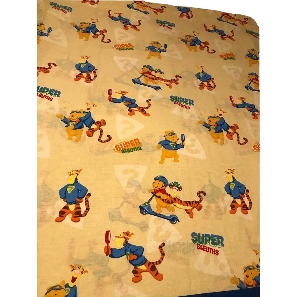 Disney Vtg WINNIE THE POOH/TIGGER Two 40x64” Curtain Panels 